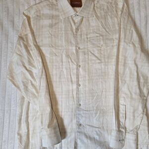 Tommy Bahama Cream Shirt with Blue Detail